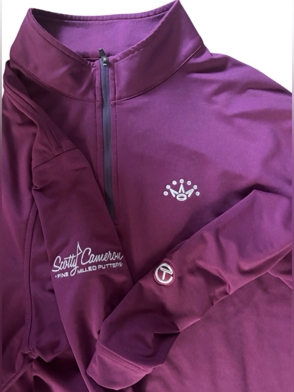 SCOTTY CAMERON GALLERY Circle T  7 Point Crown 1/4 Zip Pullover XXL Burgundy